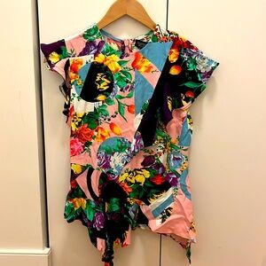 Ruffle CapSleeve TopShop Floral blouse Top